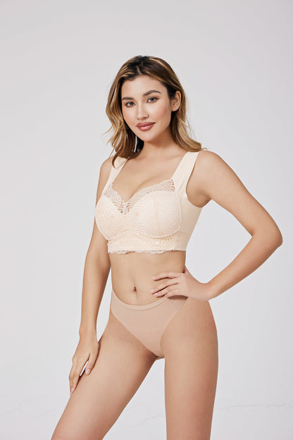 Push-Up Bra with Lace Detail and Natural Lift