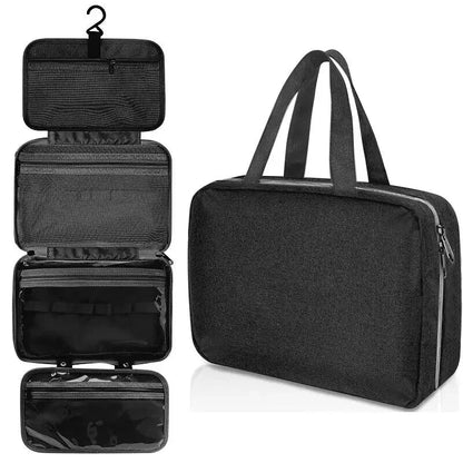 Compact 3-in-1 Hanging Makeup Organizer and Cosmetic Storage Bag for Travel - Efficient Makeup and Toiletries Storage Solution 6