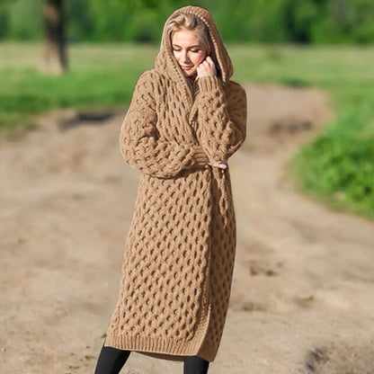 Women Hooded Cable Knit Cardigan | Amirae