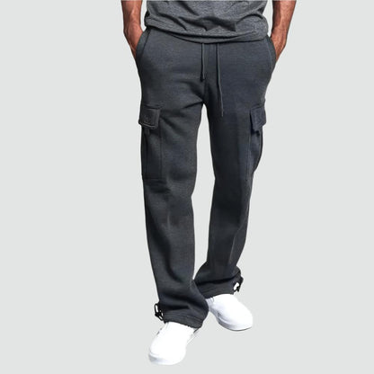 Men's Cargo Trousers Grey Cotton Multi-Pocket | Cameron-6