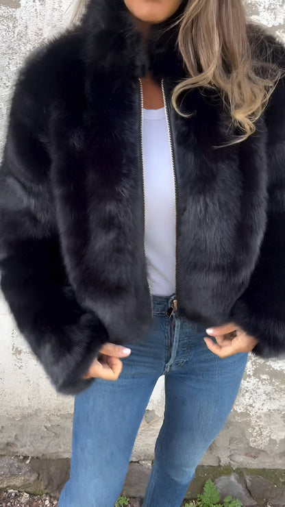 Women Plush Faux Fur Jacket | Lirienne