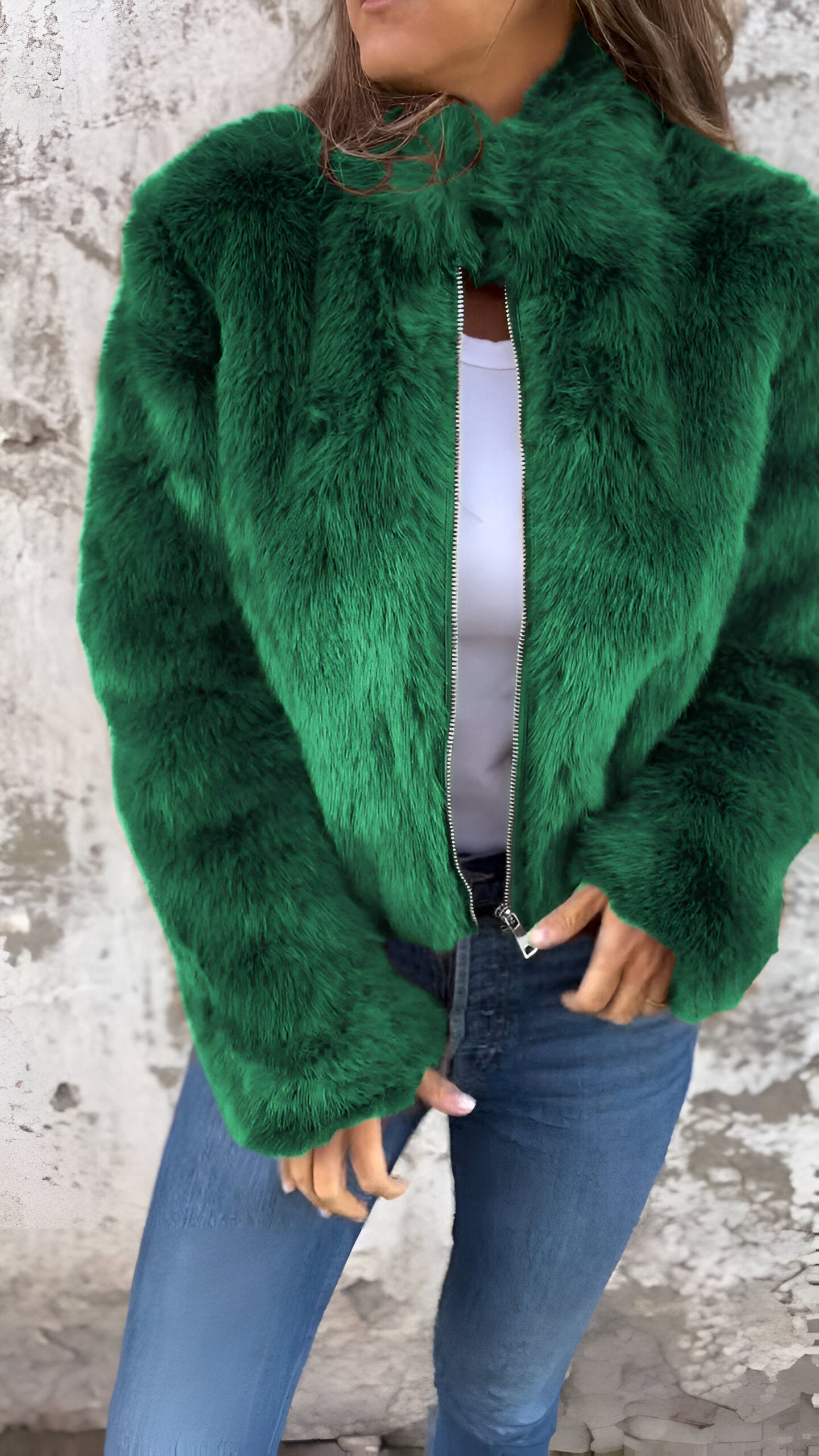 Women Plush Faux Fur Jacket | Lirienne