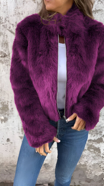 Women Plush Faux Fur Jacket | Lirienne
