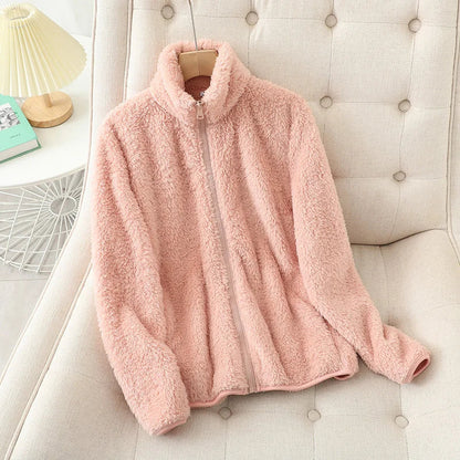 Women Plush Zip-Up Fleece Jacket | Xyla