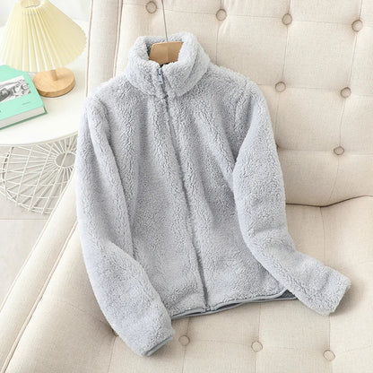 Women Plush Zip-Up Fleece Jacket | Xyla