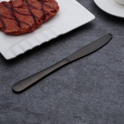 Matte Black Stainless Steel Cutlery Set – 30 or 60 Pieces