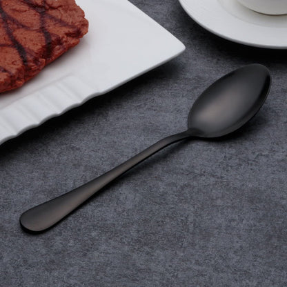 Matte Black Stainless Steel Cutlery Set – 30 or 60 Pieces