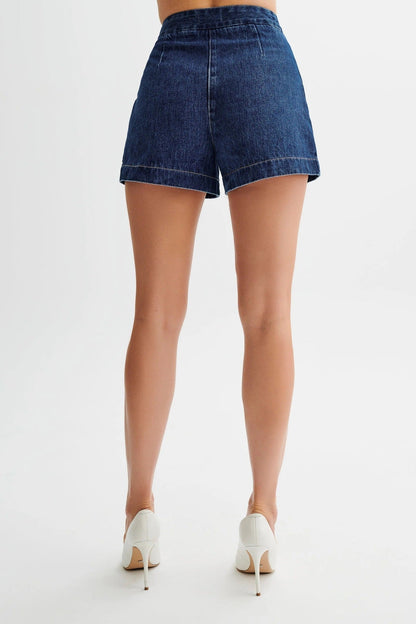 Sleeveless Denim Top and Shorts Set | Elara