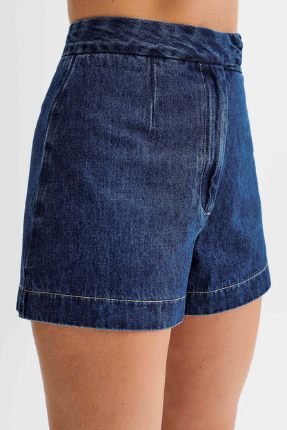 Sleeveless Denim Top and Shorts Set | Elara