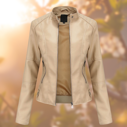 Women Faux Leather Moto Jacket | Lovina