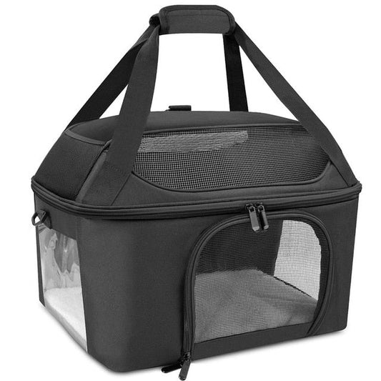 Pet Carrier Black Oxford Fabric | WagCarrier-1