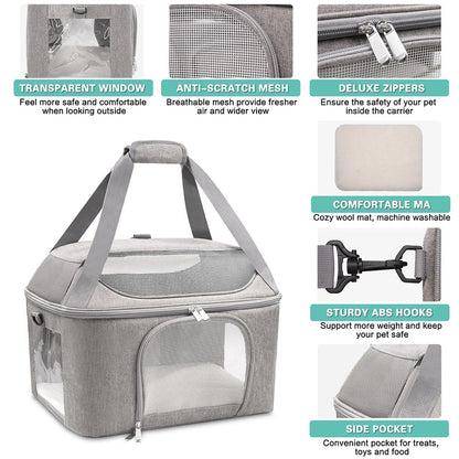 Pet Carrier Black Oxford Fabric | WagCarrier-4