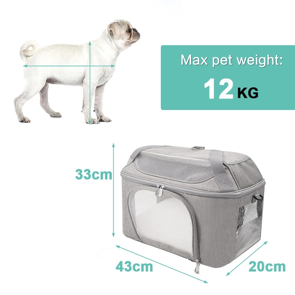 Pet Carrier Black Oxford Fabric | WagCarrier-6
