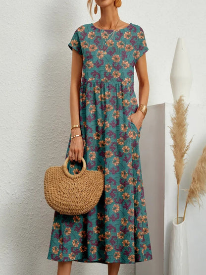 Women's elegant long floral dress for summer | Ozelle