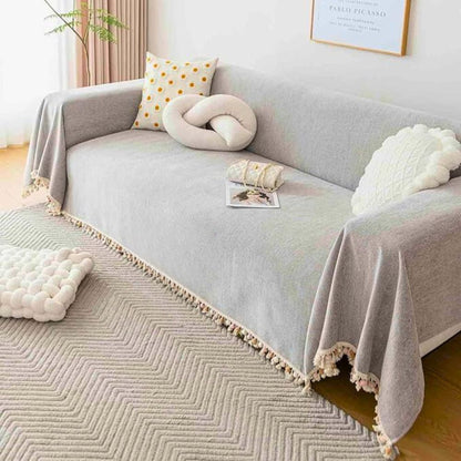 Sofa Cover Beige Chenille | Elegance Master 4