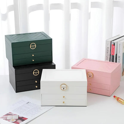 Elegant Multi-Layer Jewelry Box in PU Leather – Stylish Travel Jewelry Case with Compartments for Rings, Necklaces, and Earrings 4