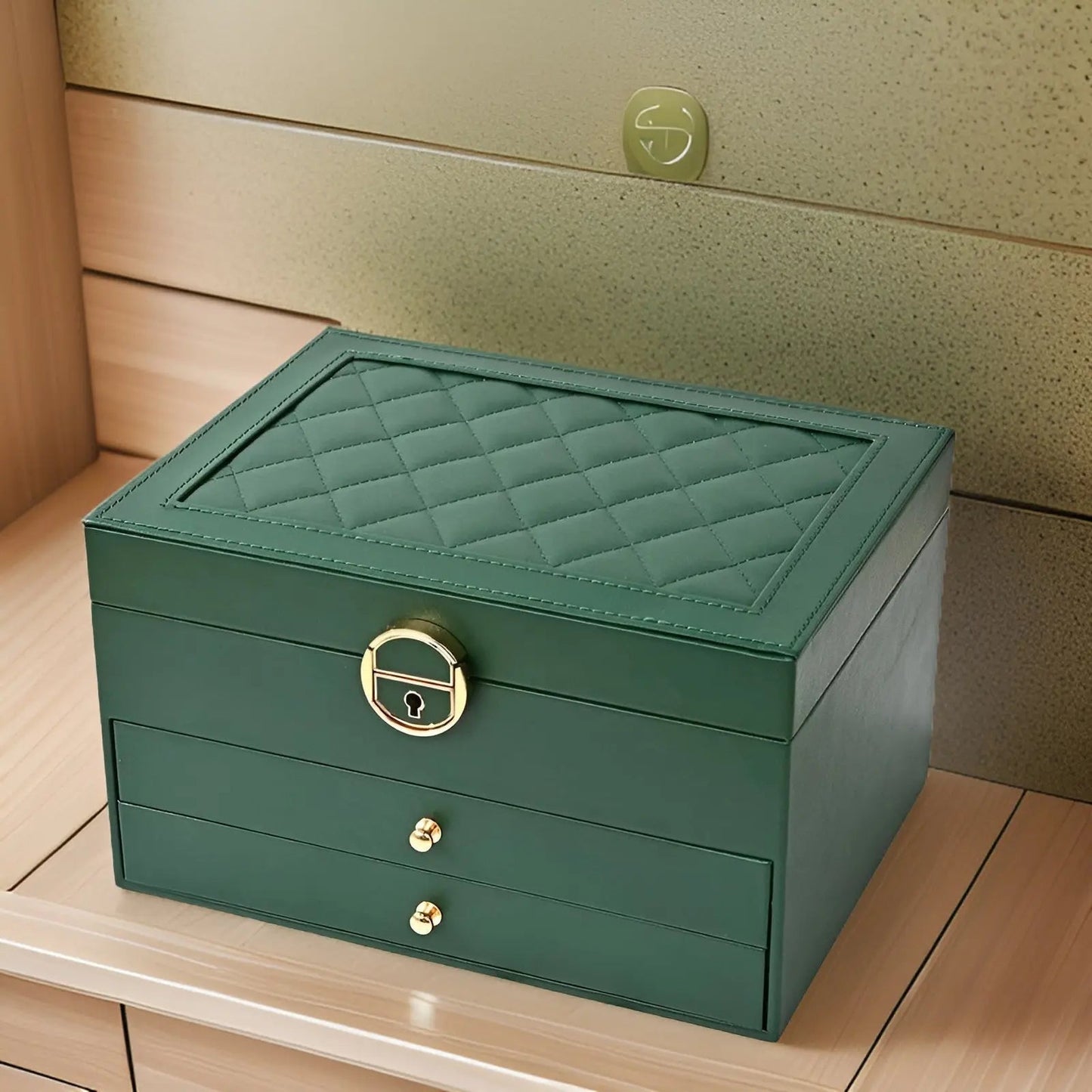 Elegant Multi-Layer Jewelry Box in PU Leather – Stylish Travel Jewelry Case with Compartments for Rings, Necklaces, and Earrings 8
