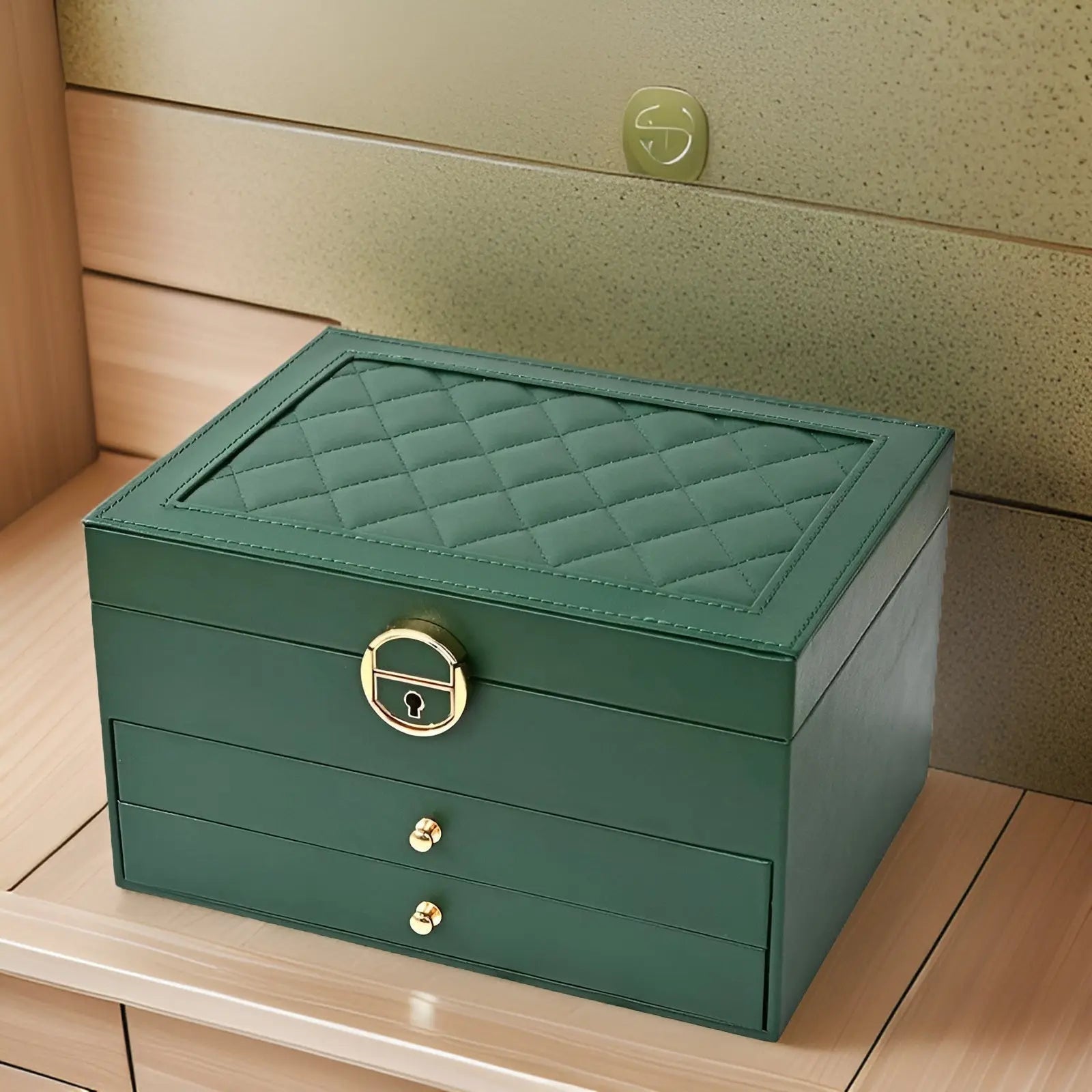 Elegant Multi-Layer Jewelry Box in PU Leather – Stylish Travel Jewelry Case with Compartments for Rings, Necklaces, and Earrings 8