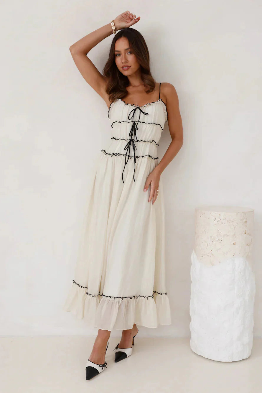 Elegant Ruffled Maxi Dress | Rhiannon