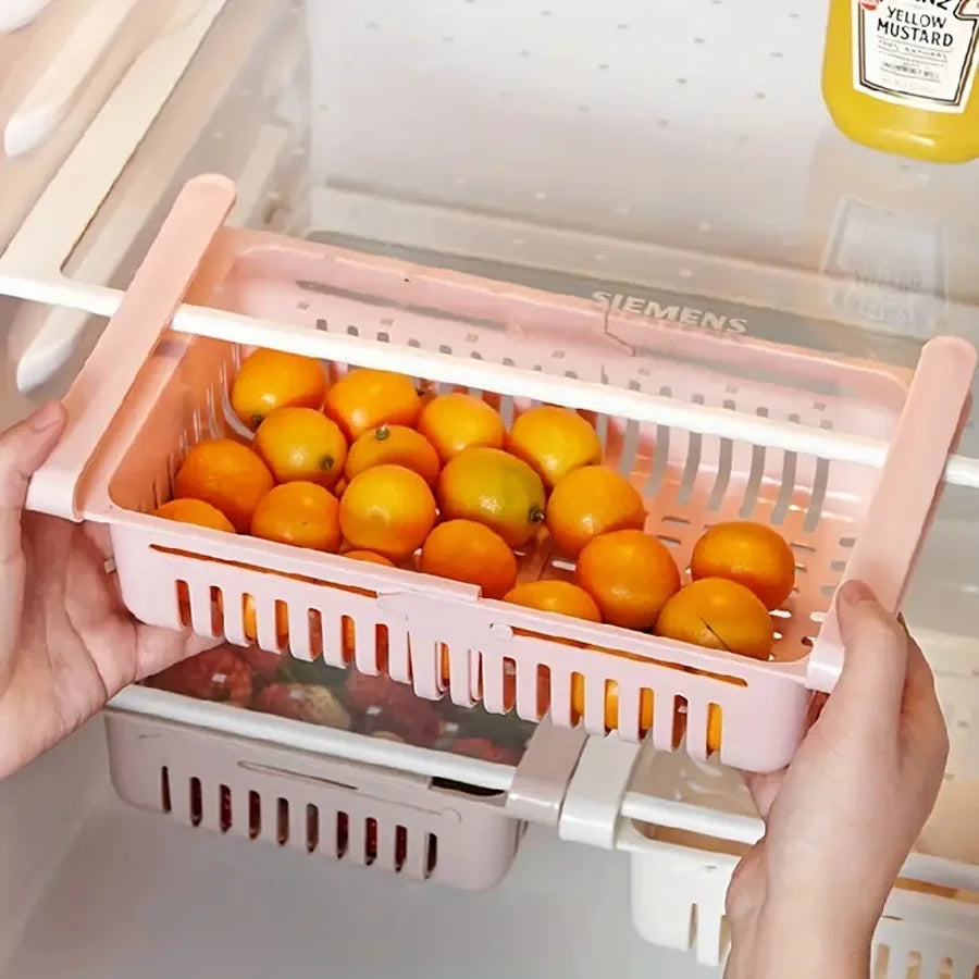 Expandable Fridge Storage Container for Fruits and Vegetables – Adjustable Organizer with Integrated Drainage for Refrigerator 2