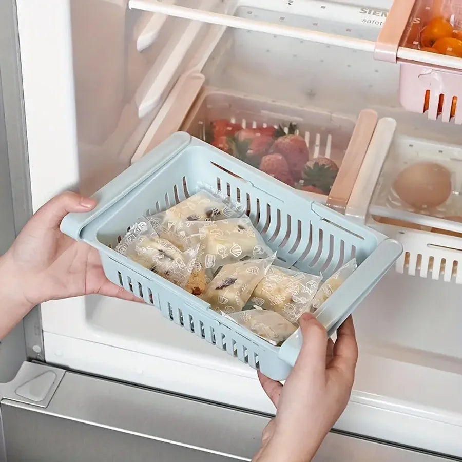 Expandable Fridge Storage Container for Fruits and Vegetables – Adjustable Organizer with Integrated Drainage for Refrigerator 3