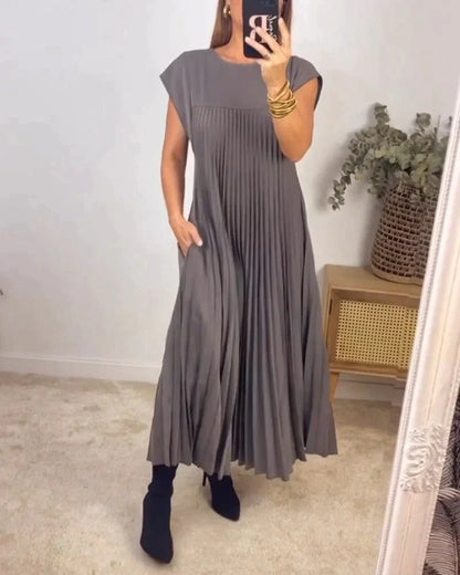 Women Elegant Pleated Maxi Dress | Amara