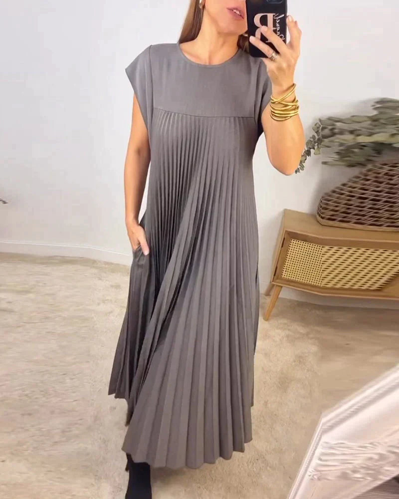 Women Elegant Pleated Maxi Dress | Amara