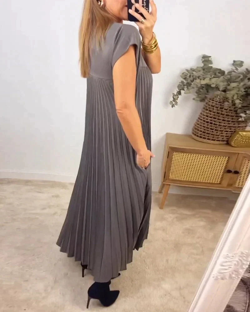 Women Elegant Pleated Maxi Dress | Amara