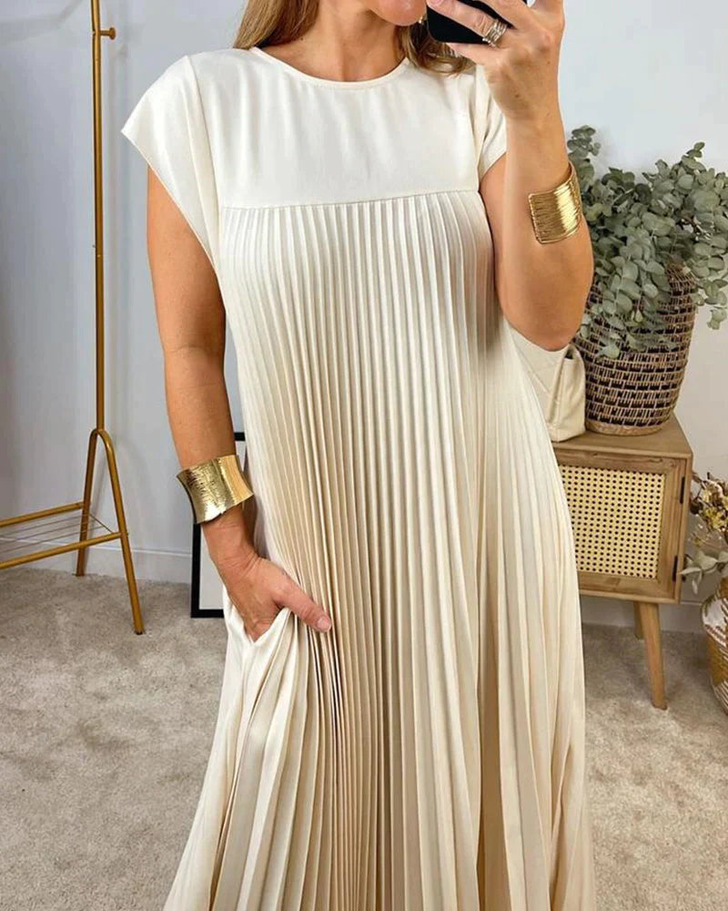 Women Elegant Pleated Maxi Dress | Amara