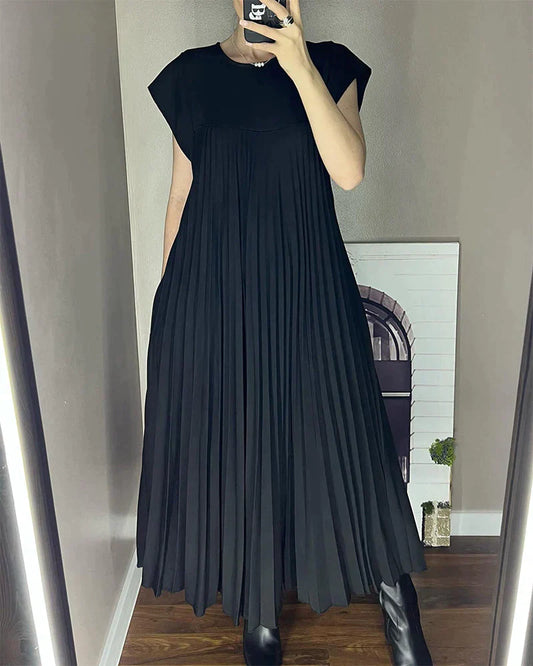 Women Elegant Pleated Maxi Dress | Amara