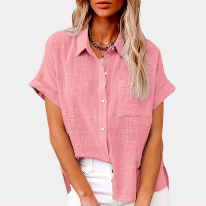 Stylish Linen Button-Up Shirt | Elodie