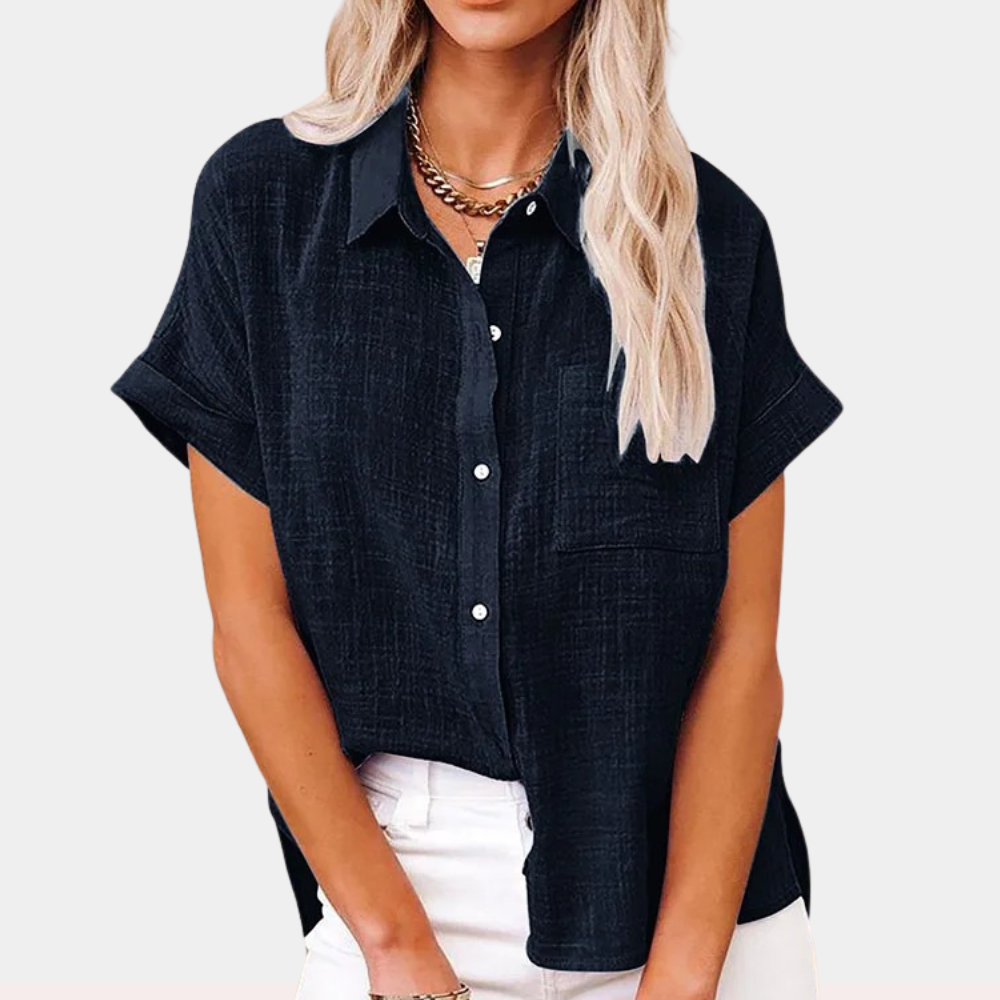 Stylish Linen Button-Up Shirt | Elodie