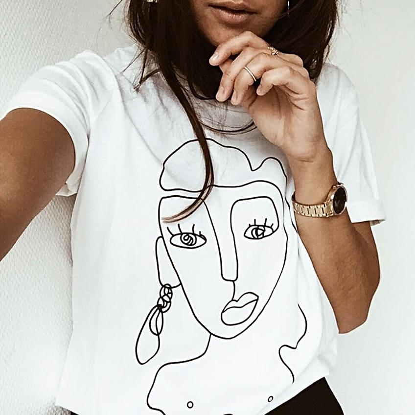 Face Drawing Graphic T-Shirt | Kristina