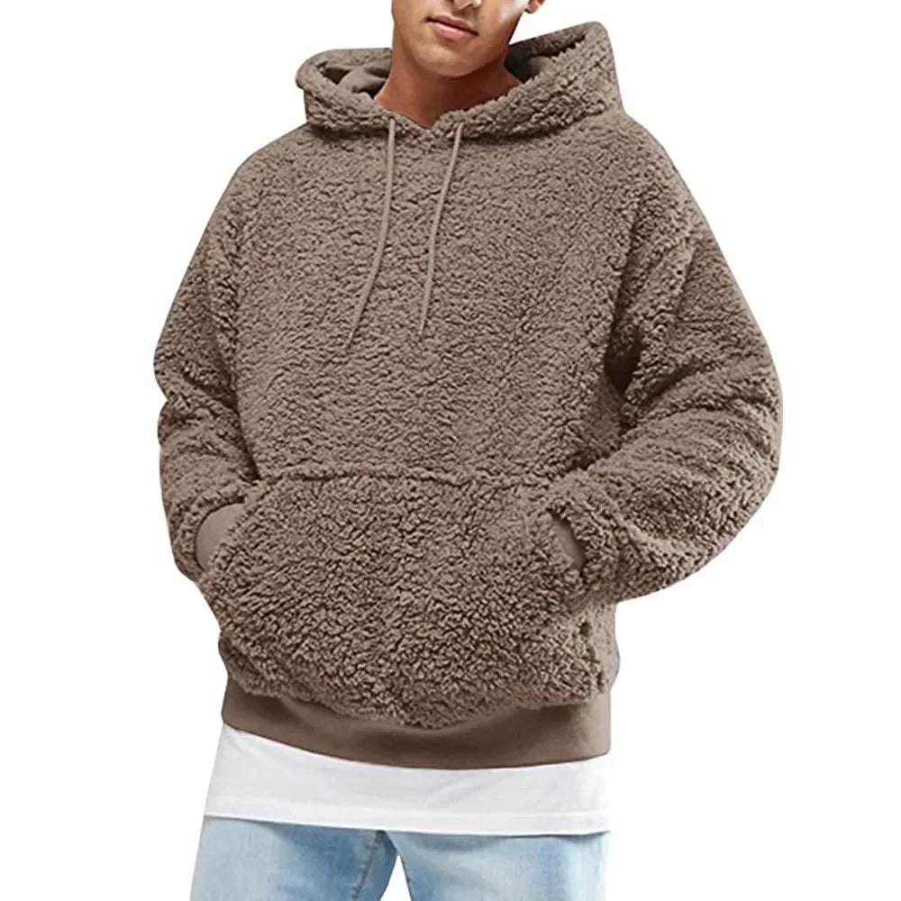 Men Teddy Fleece Pullover Hoodie | Emman