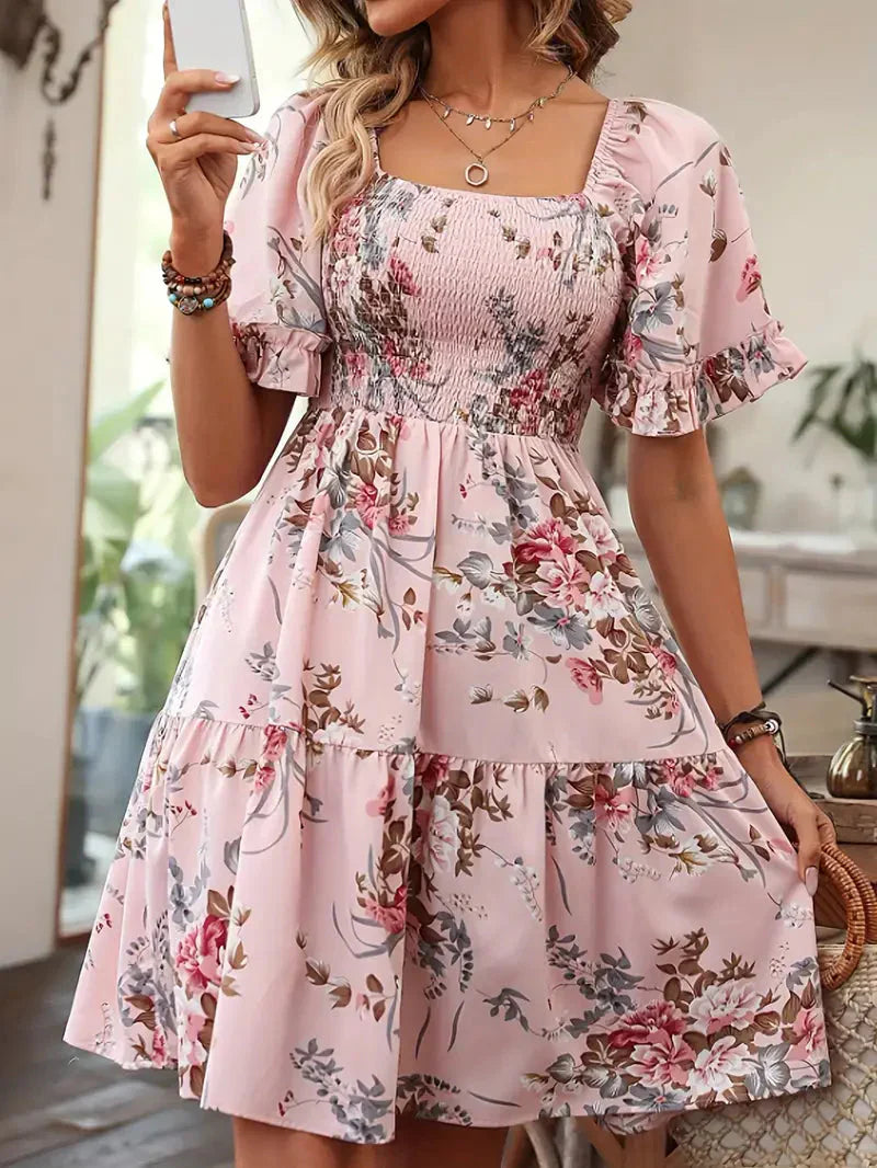 Variant image for Women Mini Dress Floral Cotton | Laken-5
