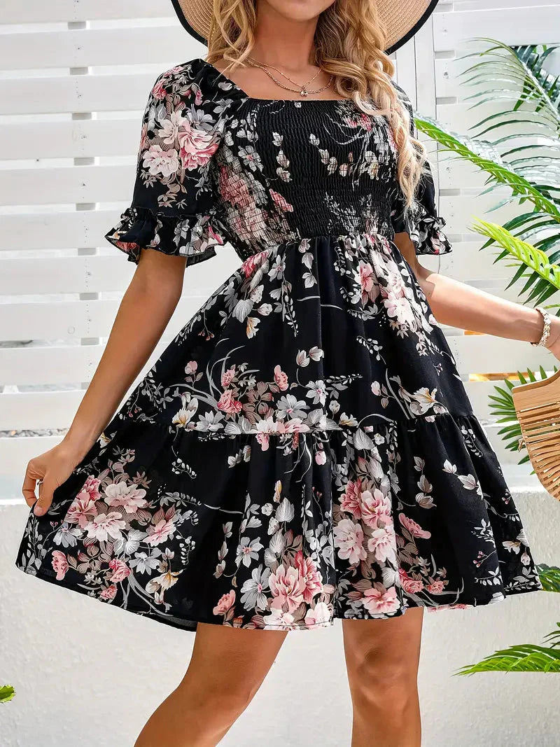 Variant image for Women Mini Dress Floral Cotton | Laken-9