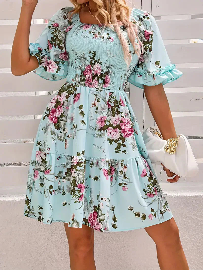 Variant image for Women Mini Dress Floral Cotton | Laken-1