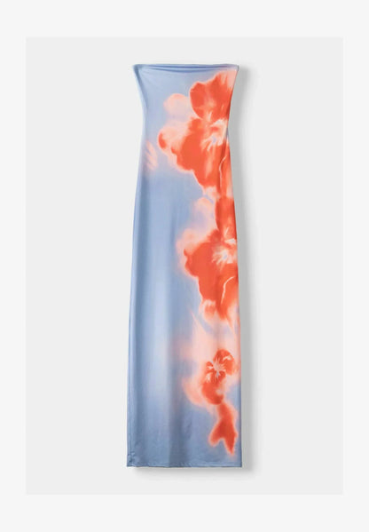 Strapless Printed Maxi Dress | Janaya