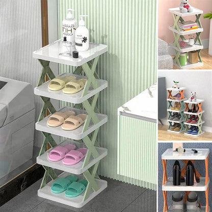 Foldable Multi-Layer Shoe Rack – Compact Entryway Shoe Storage Organizer for Small Spaces, Durable and Versatile Design 1