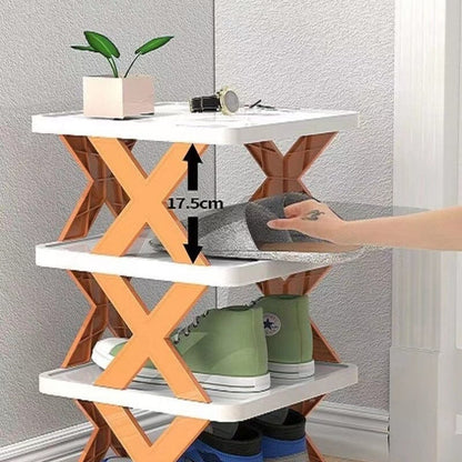 Foldable Multi-Layer Shoe Rack – Compact Entryway Shoe Storage Organizer for Small Spaces, Durable and Versatile Design 7