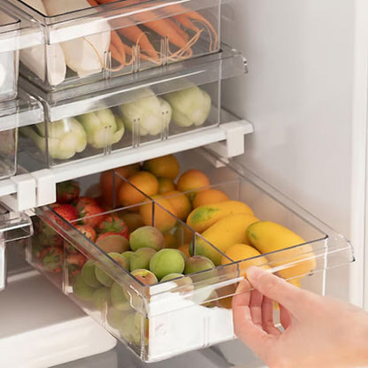 Fridge Storage Containers for Organized Refrigerator – Space-Saving Food Organizer in Durable Plastic 0