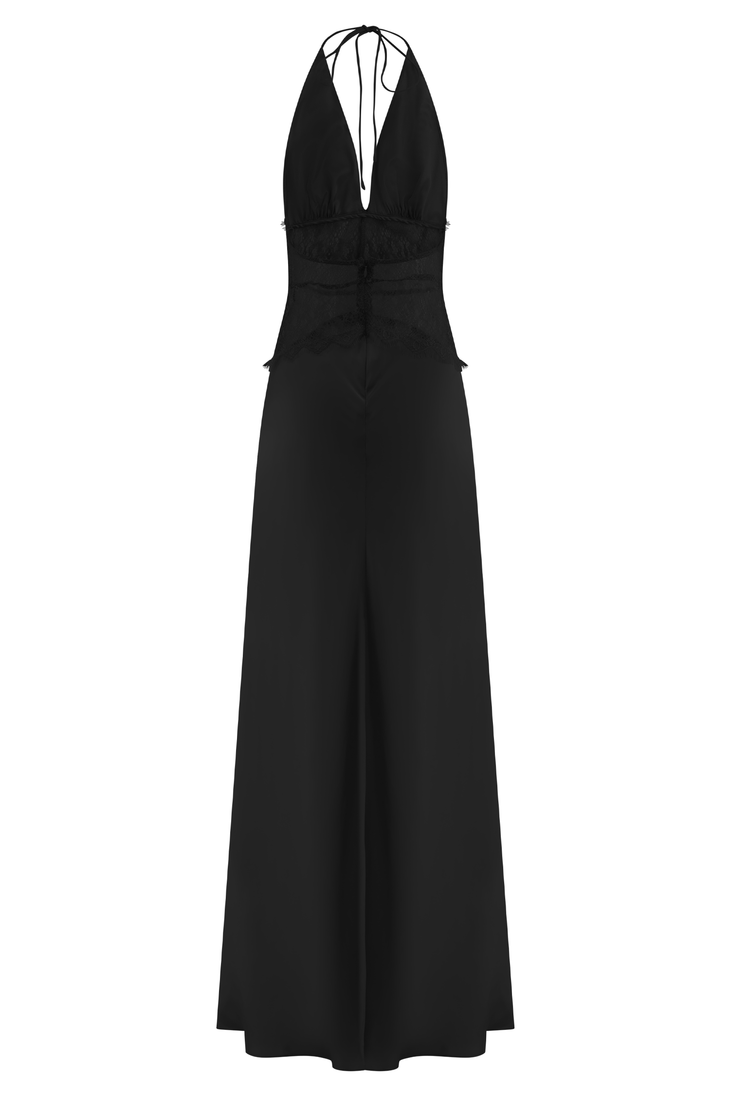 Women Maxi Dress Black Lace Satin | Noiréa 6