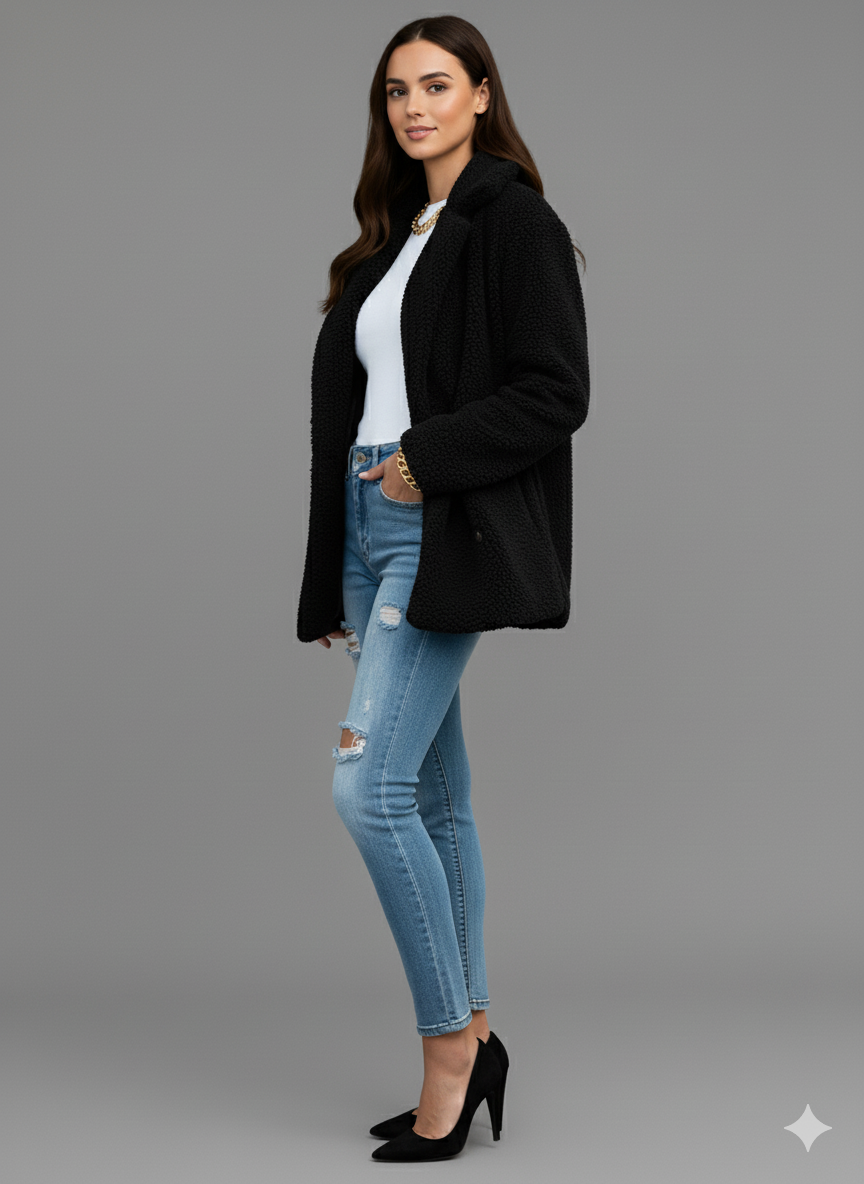 Wendy | Chic Cozy Double-Breasted Teddy Coat for Women