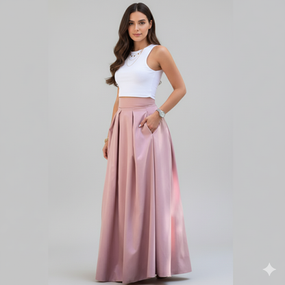 Women  Elegant Pleated Maxi Skirt | Vesper