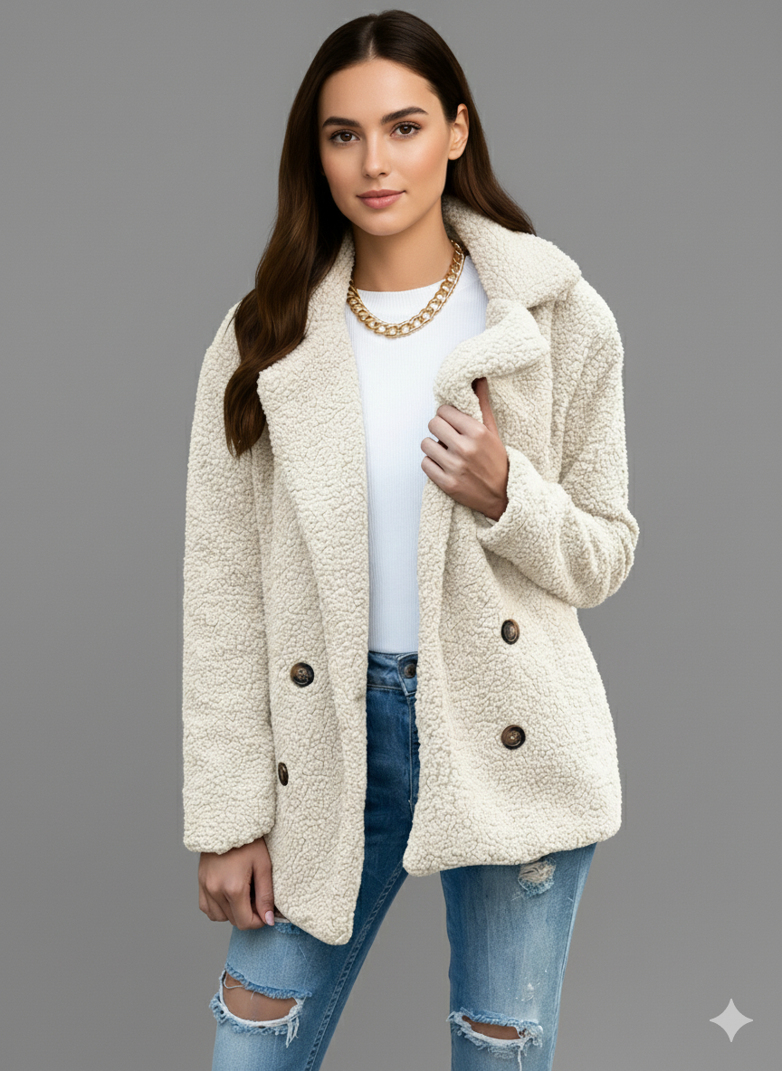 Wendy | Chic Cozy Double-Breasted Teddy Coat for Women