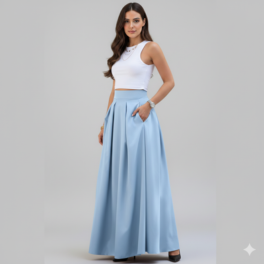 Women  Elegant Pleated Maxi Skirt | Vesper