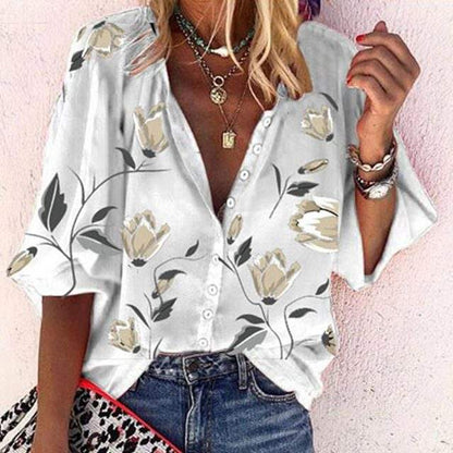 Floral Button-Up Blouse | Flora
