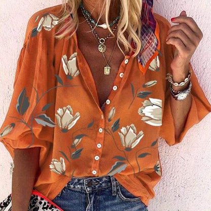 Floral Button-Up Blouse | Flora