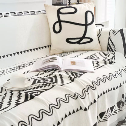 Sofa Cover Geometric Boho Pattern Cotton Blend | Artistic Flair 4