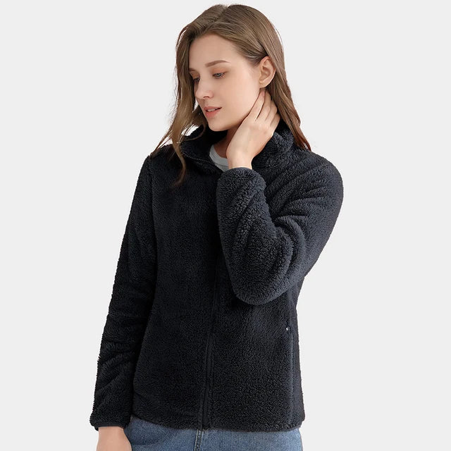 Women Plush Zip-Up Fleece Jacket | Xyla